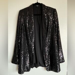 Express Black Sequin Blazer